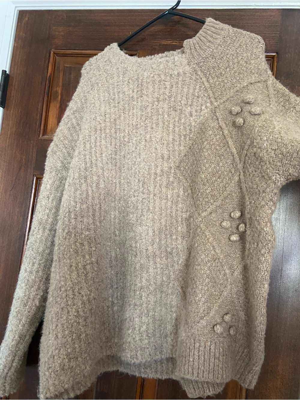 Cozy Neuflora Taupe Women's Knit Sweater